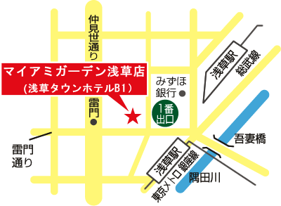 マイアミガーデン浅草タウンホテル店店舗MAP（地図）