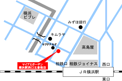 マイアミガーデン横浜駅西口五番街店　店舗MAP
